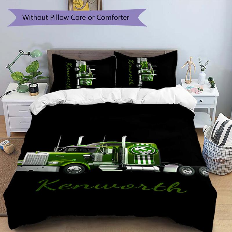 3pcs Kenworth LOGO Pattern Bedding Set Duvet Cover Set Includes Duvet Cover &pillowcases,perfect All Season Bedroom Decoration&gift