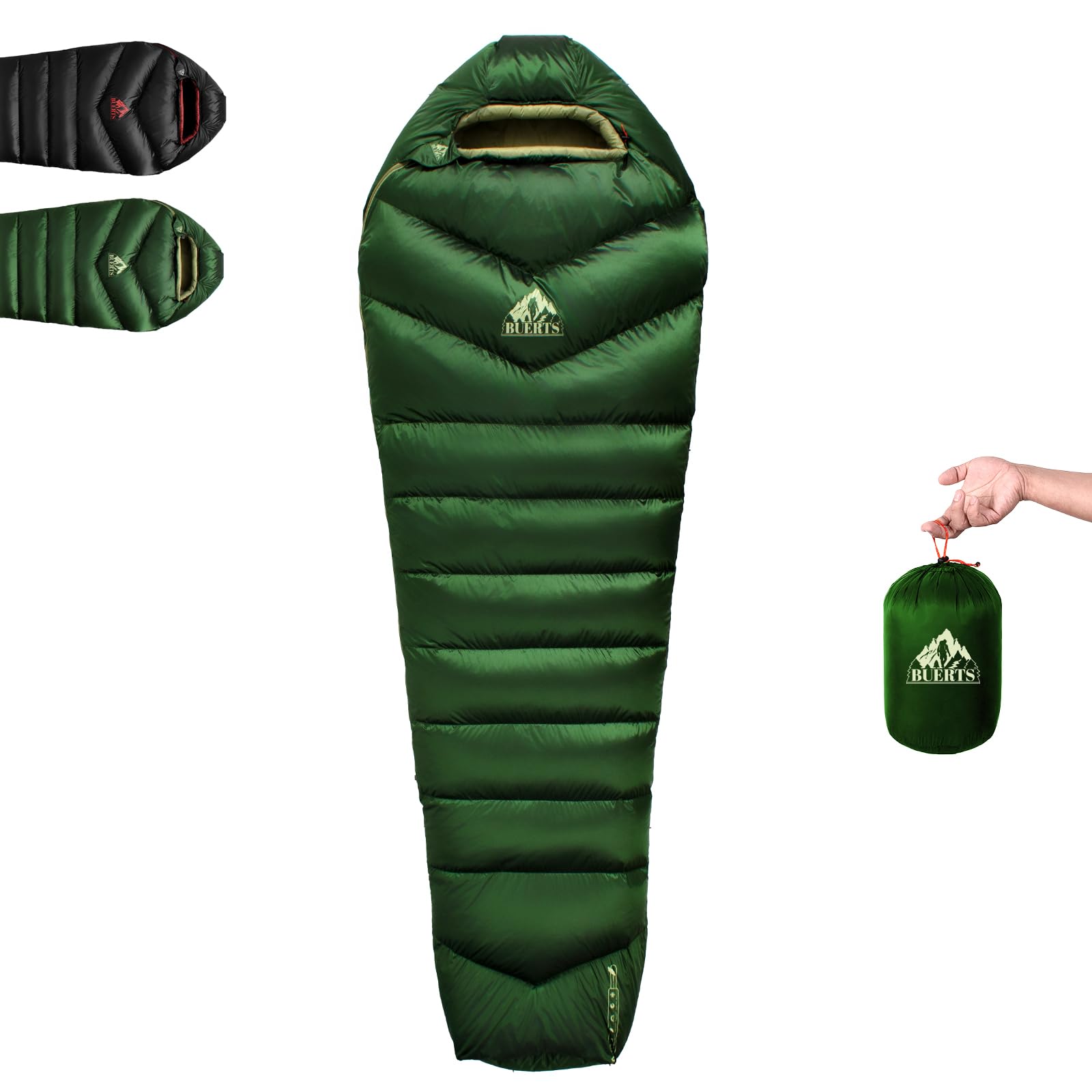 BUERTS Winter Down Sleeping Bag, Mummy Style