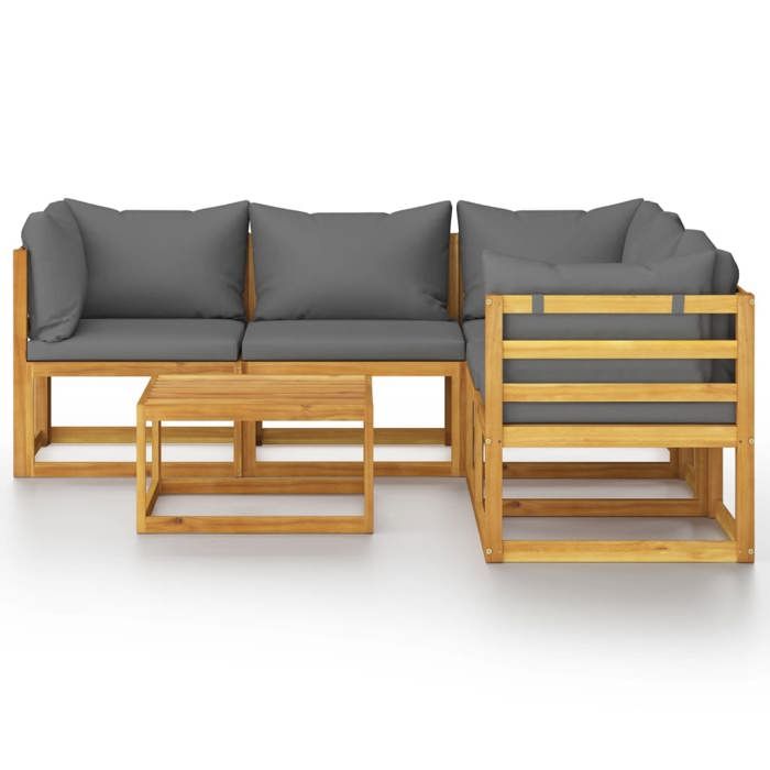 Maison Exclusive - Salon de jardin 6 pcs avec coussin Bois d'acacia solide