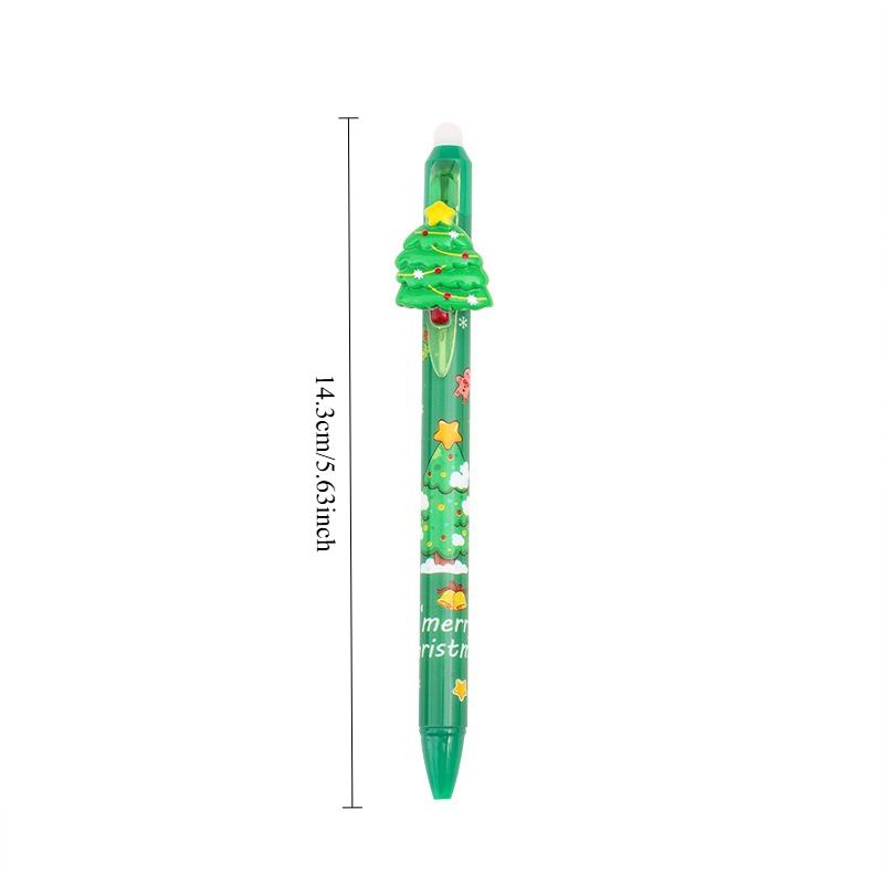 36Pcs Santa Claus Christmas Series Resin Patch Erasable Press Pen Cartoon Side Press Press Gel Pen Gift Pen 0.5mm Student Prize Gift Writing Tools Hol