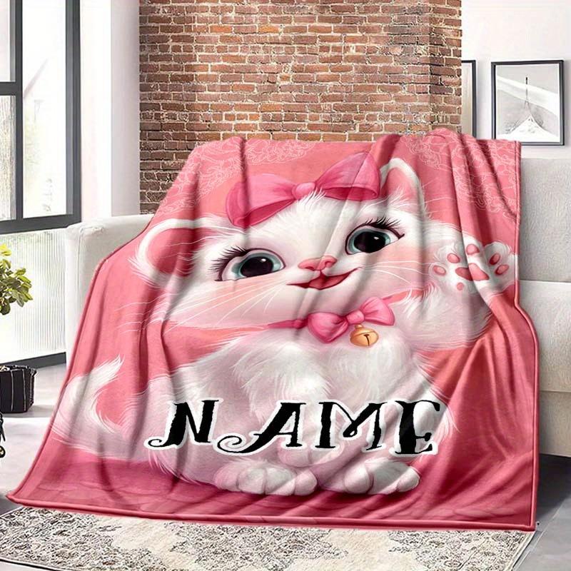Cat Customize Your Name Blanket Warm Comfortable And Soft Blankets Are Suitable For Home Lunch Break Blanket Office Sofa Sofa Gift To Relatives And