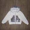 Fall Winter Loose Fit Hoodie Sequin Decor Faux Fur Trim High Street Hip Hop Rock Style Streetwear Women S XL