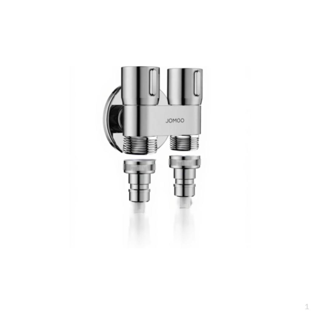 Automatic Waterstop Washing Machine Faucet, doubleControl Adapter, Universal Connection Bright