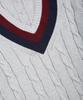 BROOKS BROTHERS Cotton Cable Tennis V-Neck Sweater (Grey) (Bbwnmm6839Wes)