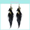 Bohemian Feather Pendant Earrings For Women With Alloy Material And Vintage Style