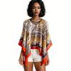  Shawls Summer Beach Sexy Women Fashion Print Chiffon Smock Bikini Cover Up Loose Blouse Sunscreen Comfortable Poncho Hot