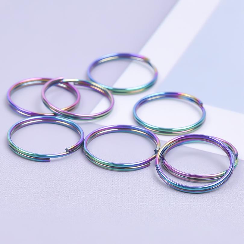 Wholesale Open Split Key Rings Stainless Steel Connectors For Jewelry Making Supplies DIY Keychain Necklace Colored Materials
