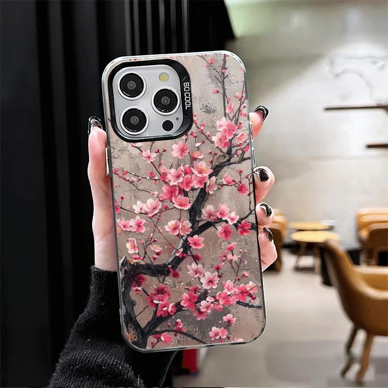 Cherry Blossom Sakura Fashion Soft Phone Case for iPhone 15 16 17 Pro Max 17Air 16E 14 Plus 13 12 Mini Shockproof Cover Back She