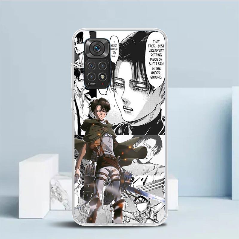 Attack Titan Levi Handyhülle für Xiaomi Redmi Note 15 14 14S 13 12S 12 Pro Plus 11S 11 11T 11E 10S 10 + Weiche TPU-Rückseite Redm
