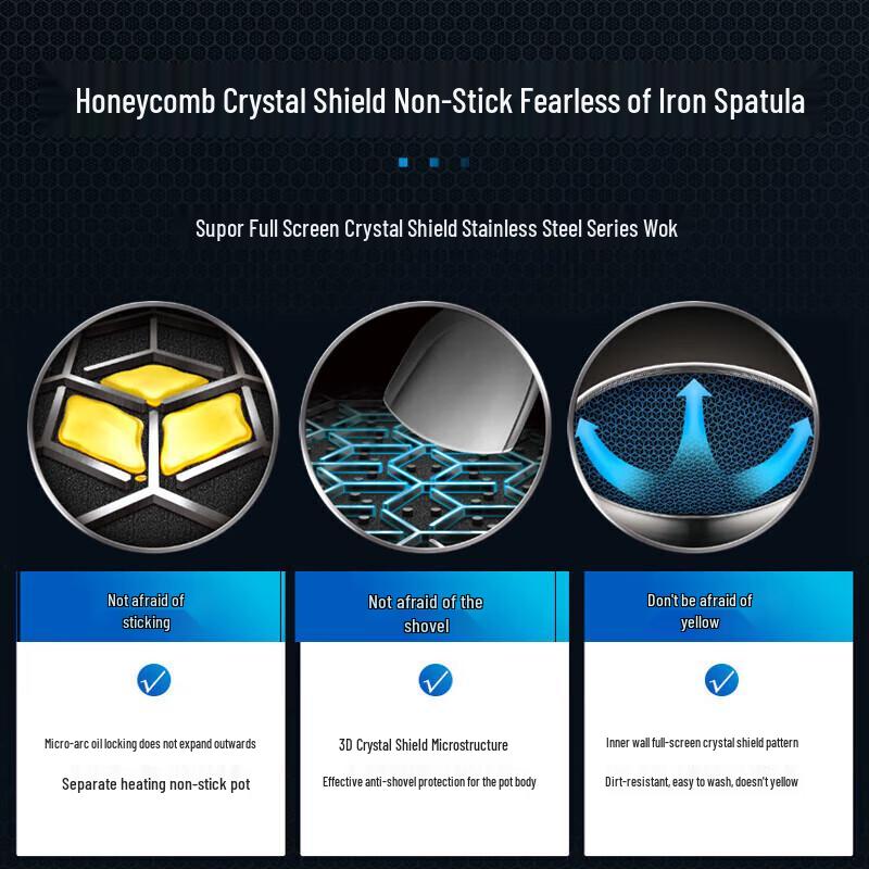 SUPOR X-Crystal Shield Edelstahl Wok