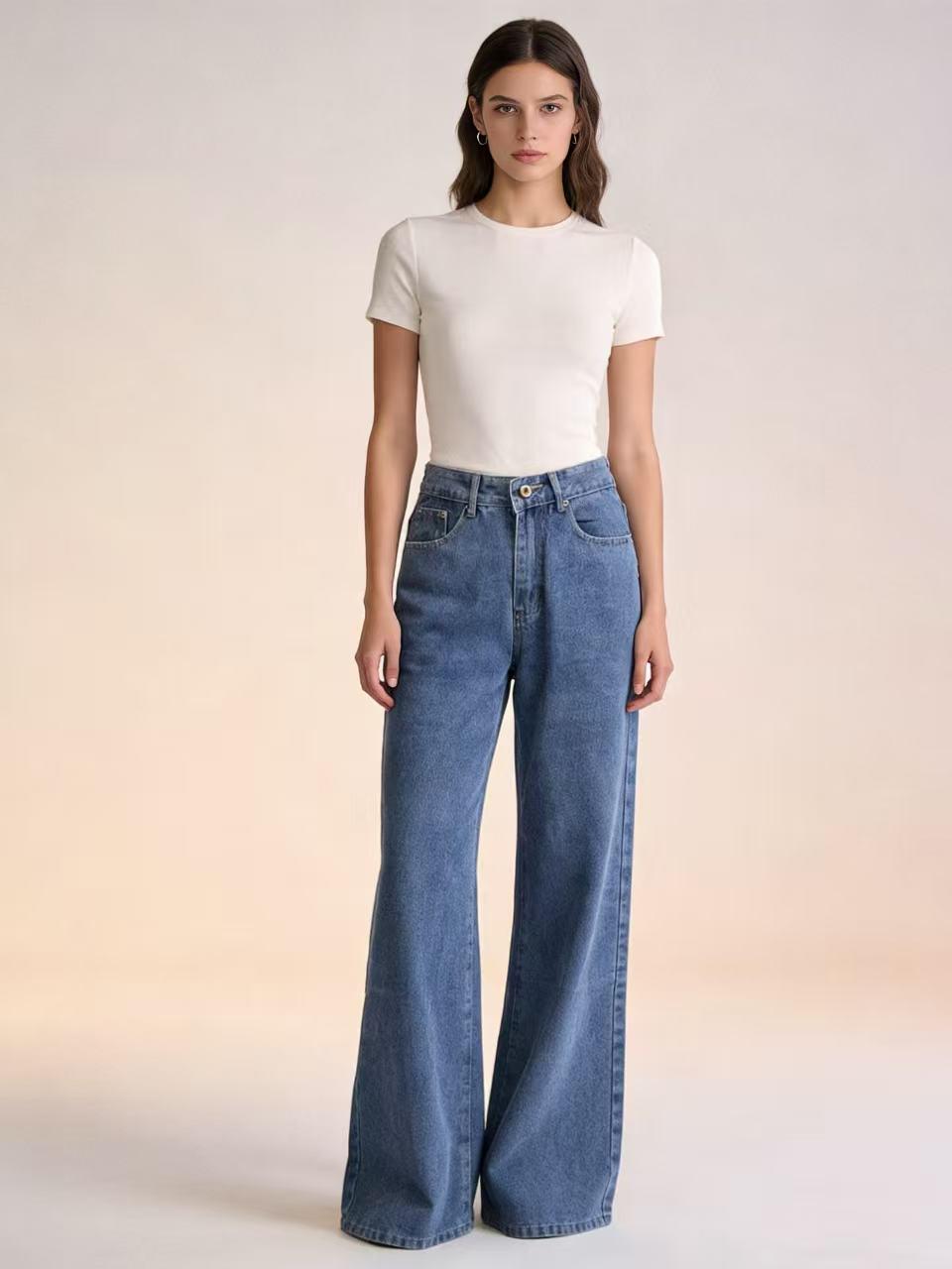 

Distressed Wide-Leg Bow-Knot Women s Casual Pants with Belt Large синий