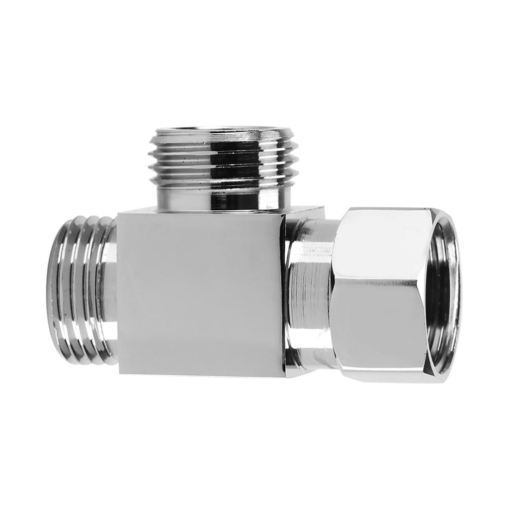 3 Way Brass Chrome Diverter G1/2" T Shape Adapter Value for Shower Arm Mounted