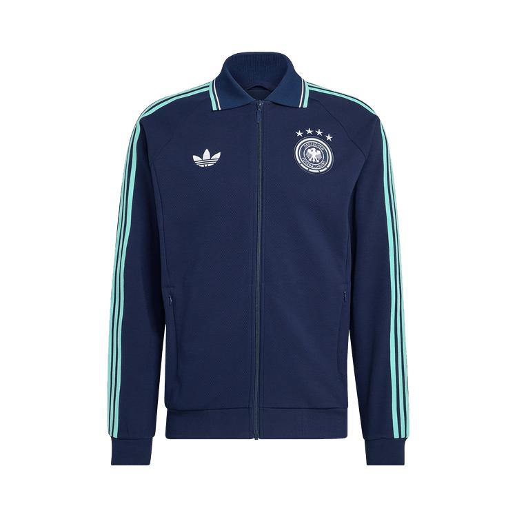 

Adidas Originals Germany Away Team Striped Logo Zip Long Sleeve Jacket Men jackets JZ9336 L
