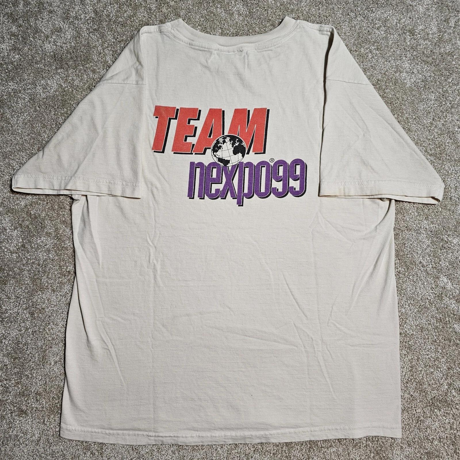 Vtg 90s NEXPO 99 Tech Convention T-shirt Mens L Y2k Globe Website Crypto Grunge L