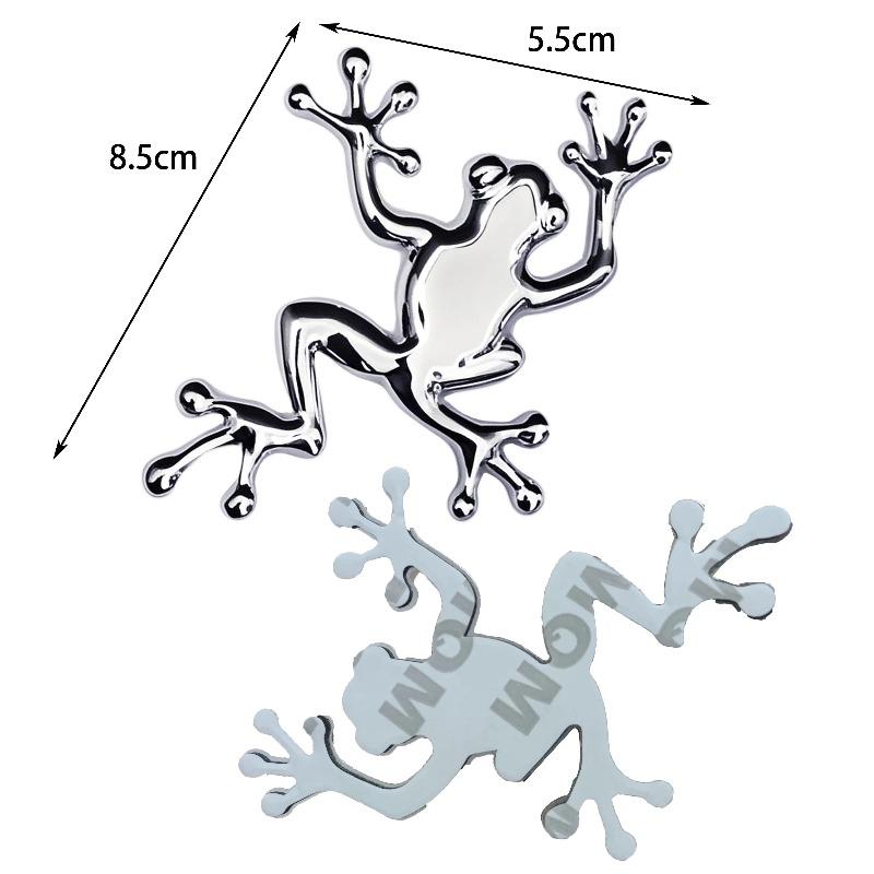 3D Metal Frog-shaped Car Sticker: Fun Car Badge for Trunk, Fender and Door Decoration & Modification Accessories