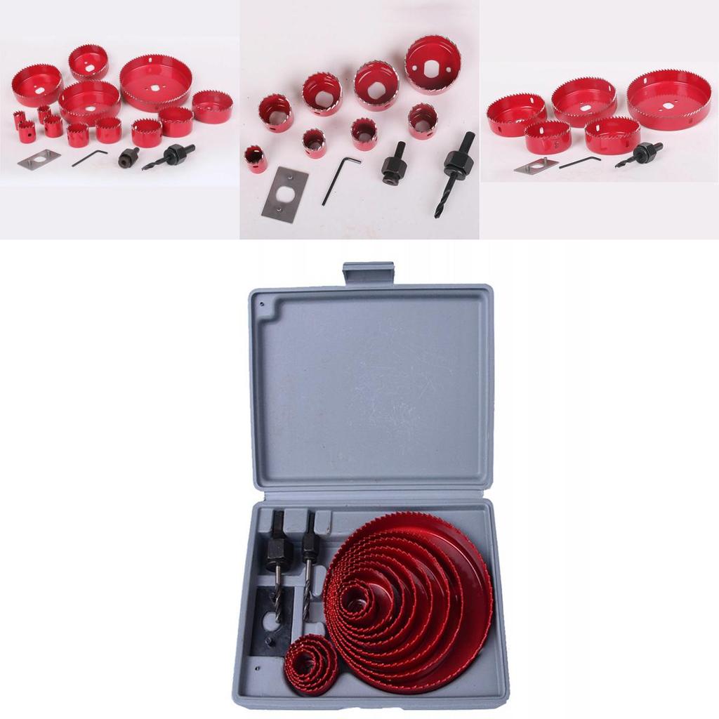 16pcs Saw Hole Drill Bit Kit Wood Plastic Sheet Metal Wcase 34"  5" Cutting