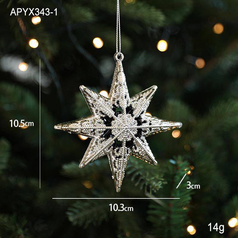 Silver Irregular Electroplated Christmas Tree Ornaments - Glossy Plastic Pendants In Stock