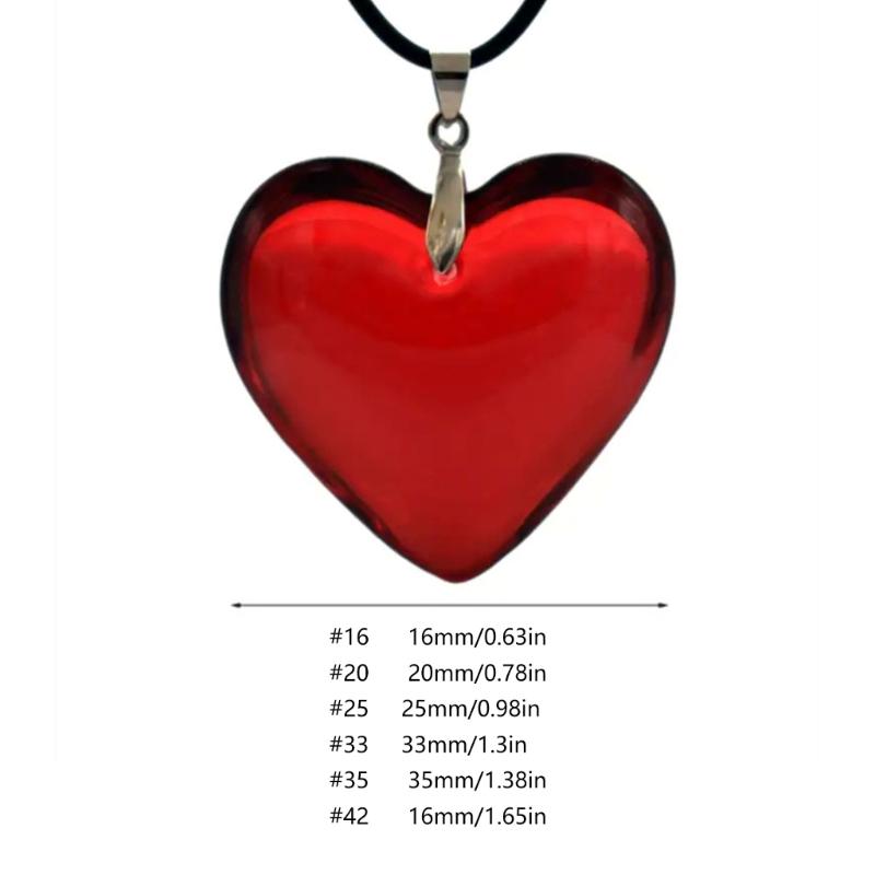 Elegant Red Glass Heart Pendant Necklace with Soft Black Leather Rope Collarbone Chain Accessory For Daily Wear