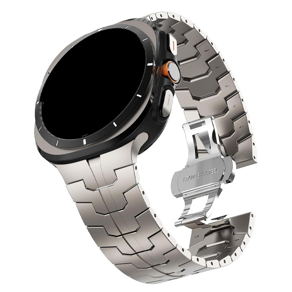 Schwarz Orange Edelstahlarmband für Samsung Galaxy 8 Classic 46mm Ultra 2025 Metallarmband für Galaxy 8 44mm 40mm Ultra 47mm