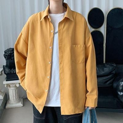 Chemise à manches longues style coréen pour homme 2024: Veste fine tendance automnale coupe ample