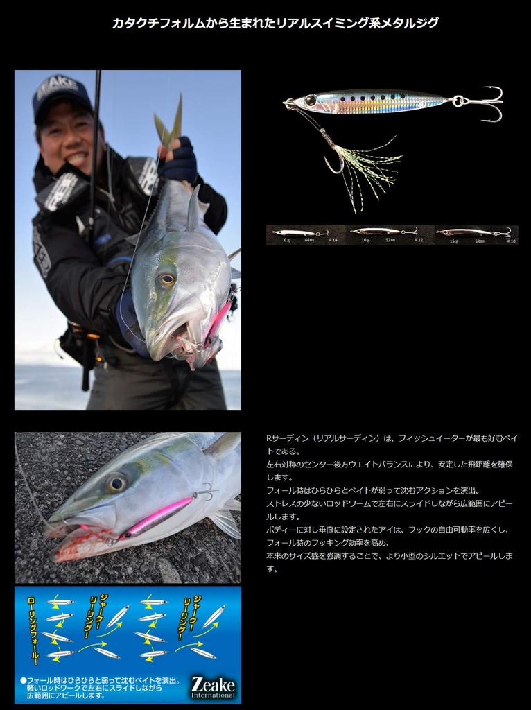 Zeake Metal Jig R Sardine 40g RS001 Peeling Silver