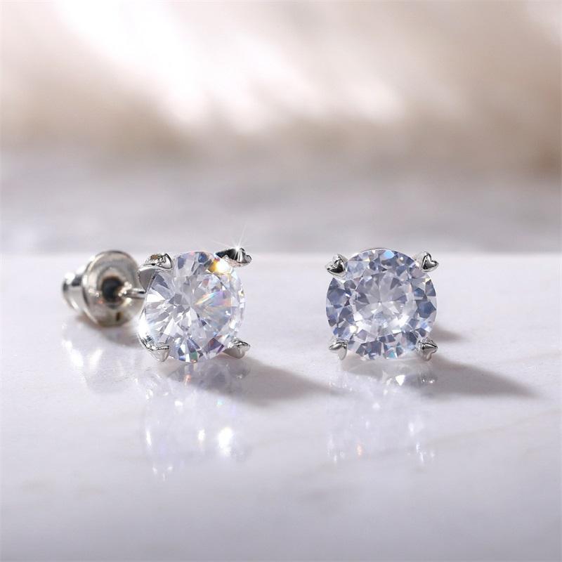 

CAOSHI Minimalist Lady Shiny Crystal Earrings Copper Color Bridal Wedding Accessories All Compatible Fashion Contracted Zircon