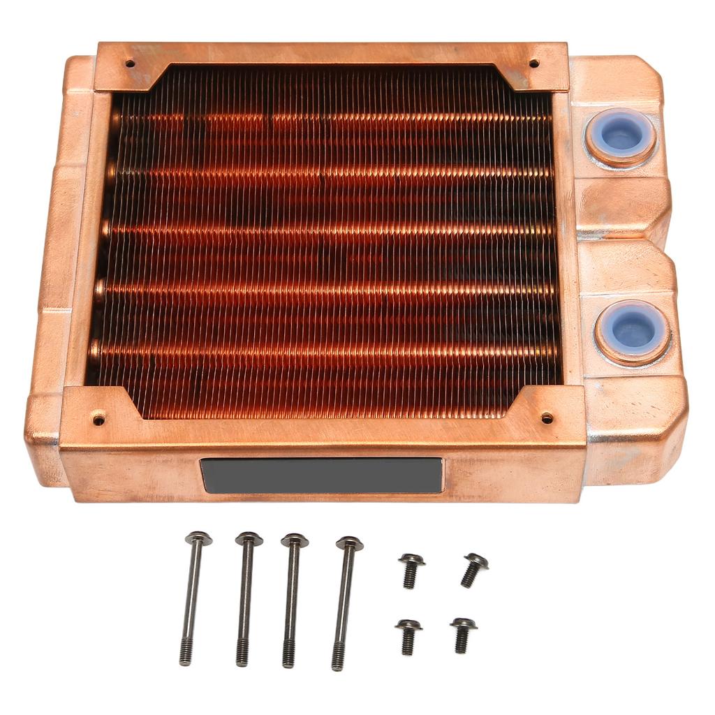 Water Cooling Radiator All Red Copper G14 Thread 0.28in Pipe Computer Radiator for Computer