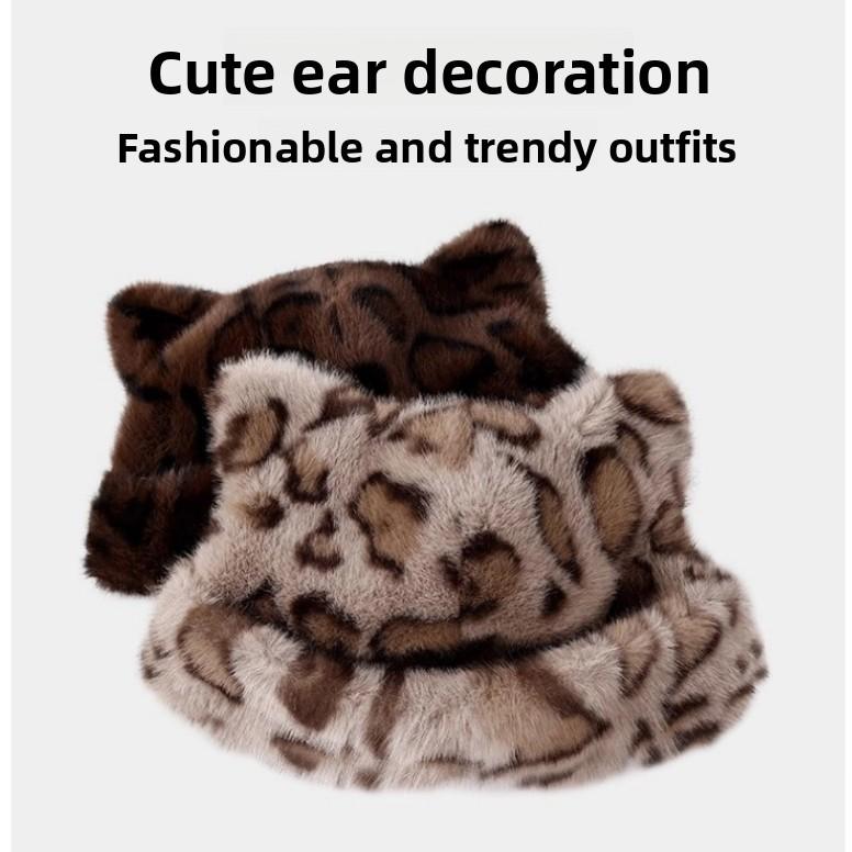 Autumn Winter Basin Hat Cat Ear Mongolian Hat Retro Fisherman Hat  Ear Protection Hat