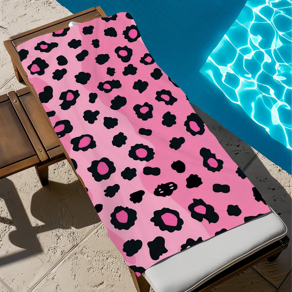 Handtuch Sauna Geschenk Pool Fitnessstudio Strand Rosa Reise Dusche Schnell Mode Druck Trocken Sport Handtücher Muster Leopard Camping Weich
