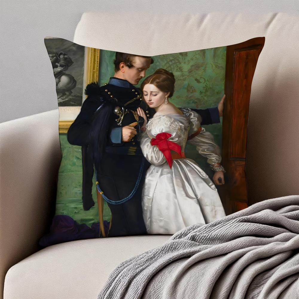 classical JJohn Everett Millais Cushion Cover Pillowcase Antidustmite Invisible Zipper Short Plush Sofa Cushion