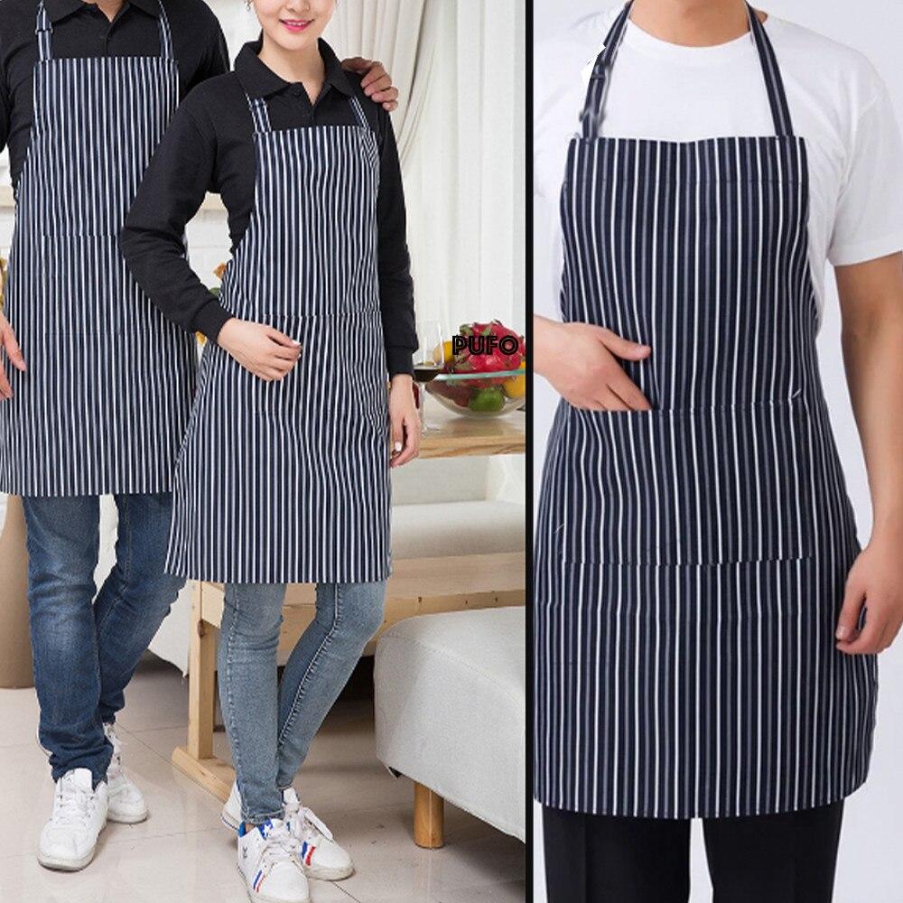Pufo Simple Kitchen Apron, Cooking Apron, Universal Size, Navy Blue