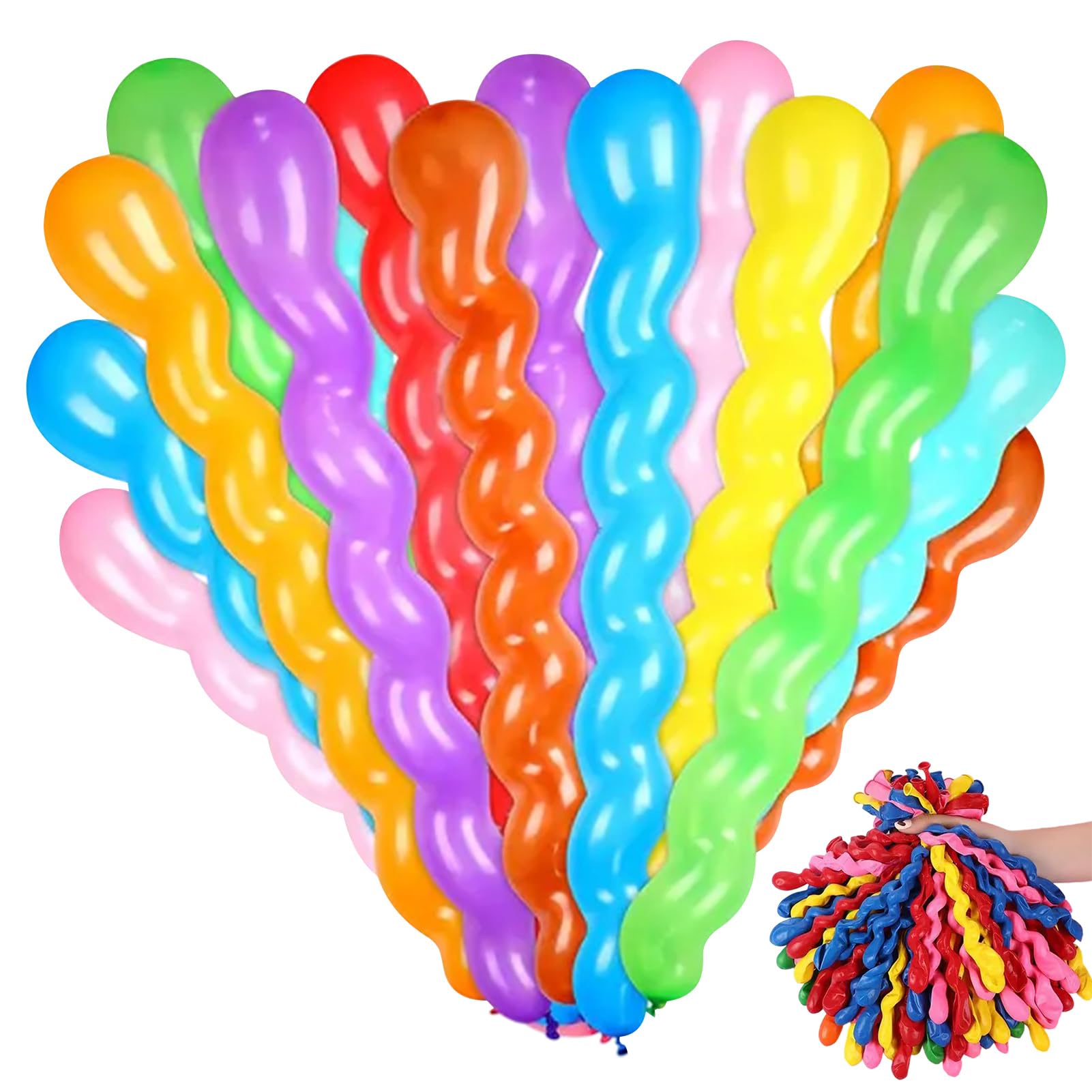 

Formemory Twist Balloons 100 Pieces Multi-Color Helium Gas Air Inflatable Balloons Art Decoration for Parties Weddings Festivals and Events