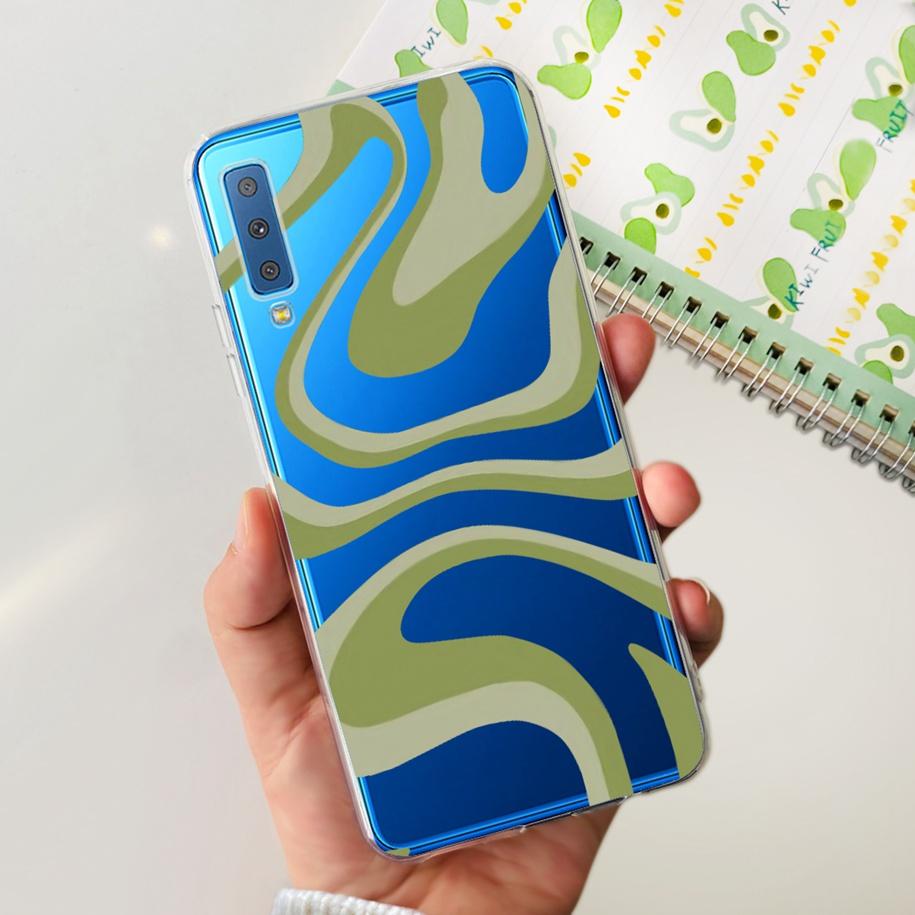 For Cover Samsung Galaxy A7 2018 Case New Fashion Flower Bumper Soft Silicone Phone Case For Samsung A7 2018 A750 SM-A750F Coque