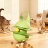 Jeu tournant pour chat amusant et durable Rotation à 360 degrés Piste amovible avec balle Conception à fuite de nourriture Jouet interactif pour chat Accessoires pour chaton