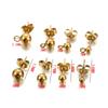 20pcs/lot Gold Stainless Steel Round Ball Earring Post Stud With Earring Plug Findings Ear Back For DIY Jewelry Making Supplies