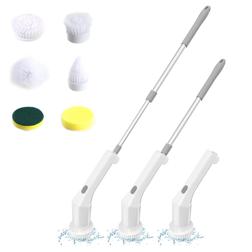 

Электрический вращающийся скребок — беспроводной скребок для душа 6 Сменная головка IPX4 Водонепроницаемая Двухскоростная 2 белый