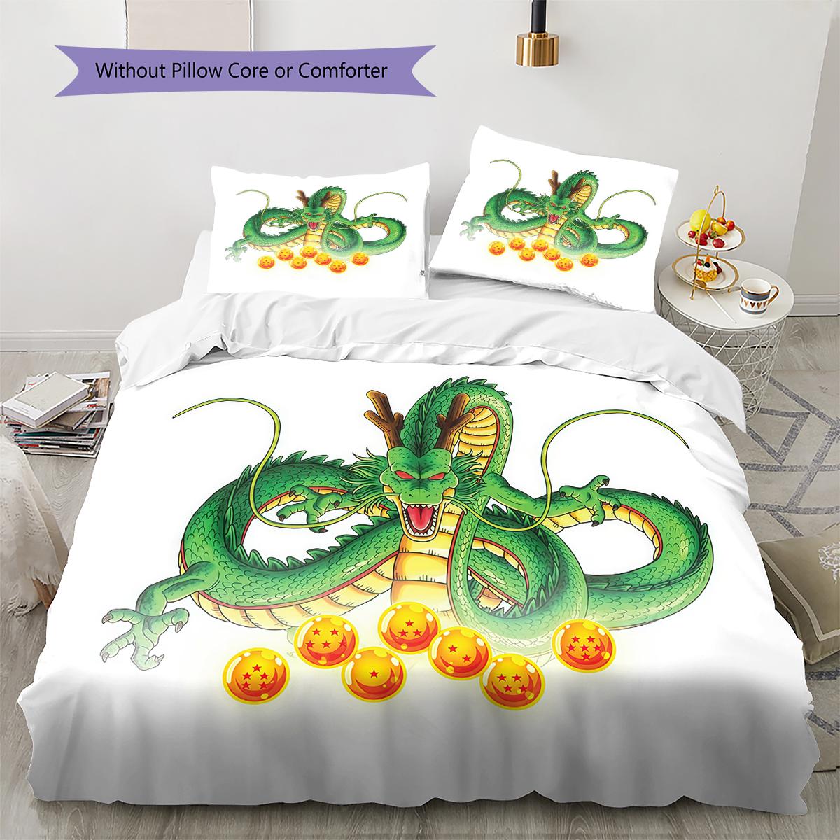 

Shenron Pattern Bedding,Quilt Set Quilt Cover Pillowcase Home Birthday Gift (1 * duvet cover + 2 * pillowcase, without core) 135x200cm