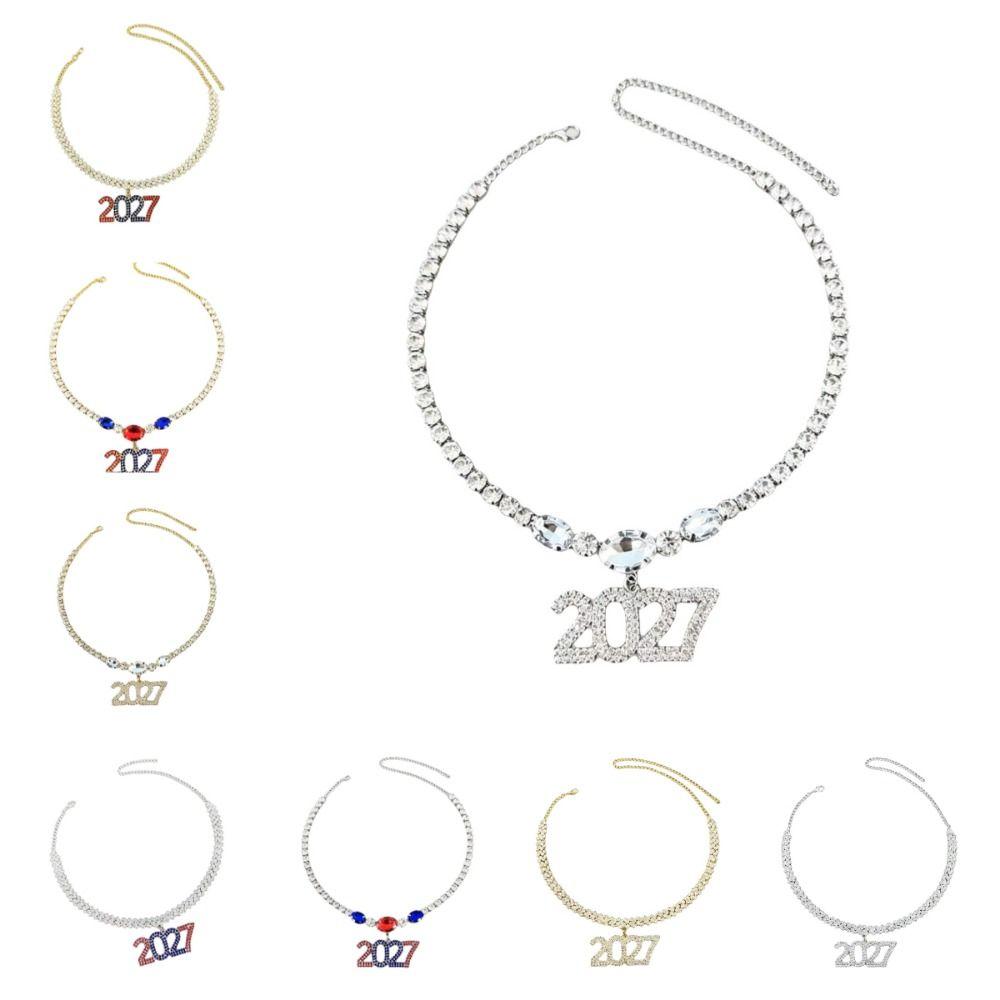 Exaggerated 2027 Number Pendant Necklace Aesthetic 2027 New Year Jewelry New Year's Eve Gift