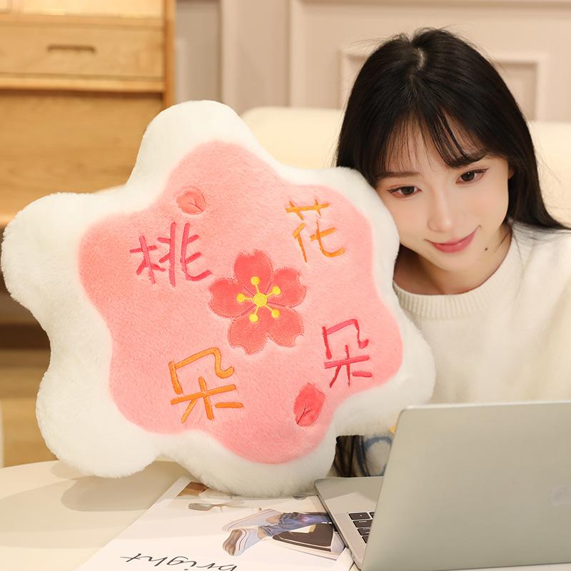 Creative Simple Plush Toy Flower Pillow Peach Blossom Cushion Purple Air East-west Doll