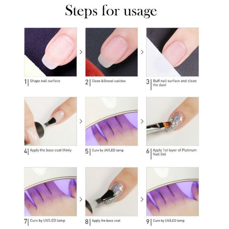 1 ks Hybrid Lak Gel Lak na nehty Fashion Glitter Super Platinum Nail Gel