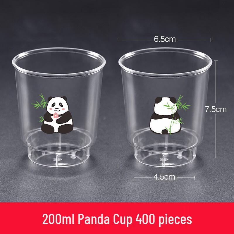 LanTuan 200ml Thickened Disposable Panda Plastic Cups
