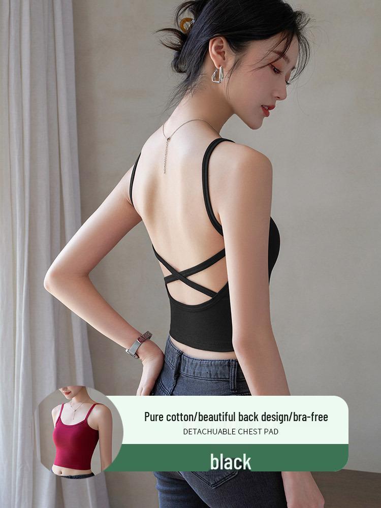 

Women s Sweet & Spicy Camisole Vest with Built-in Bra Pads, U-Back Design, Versatile for Inner or Outer Wear - Dopamine Top Large