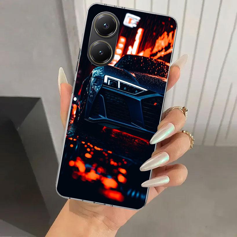 R-S 6 7 8 Sport Car Phone Case for Xiaomi Poco X5 X6 X7 Pro F7 Ultra M7 Redmi 15 15C 13 13C 12 12C 10 10A 10C 9 9A 9C 9T Shell P