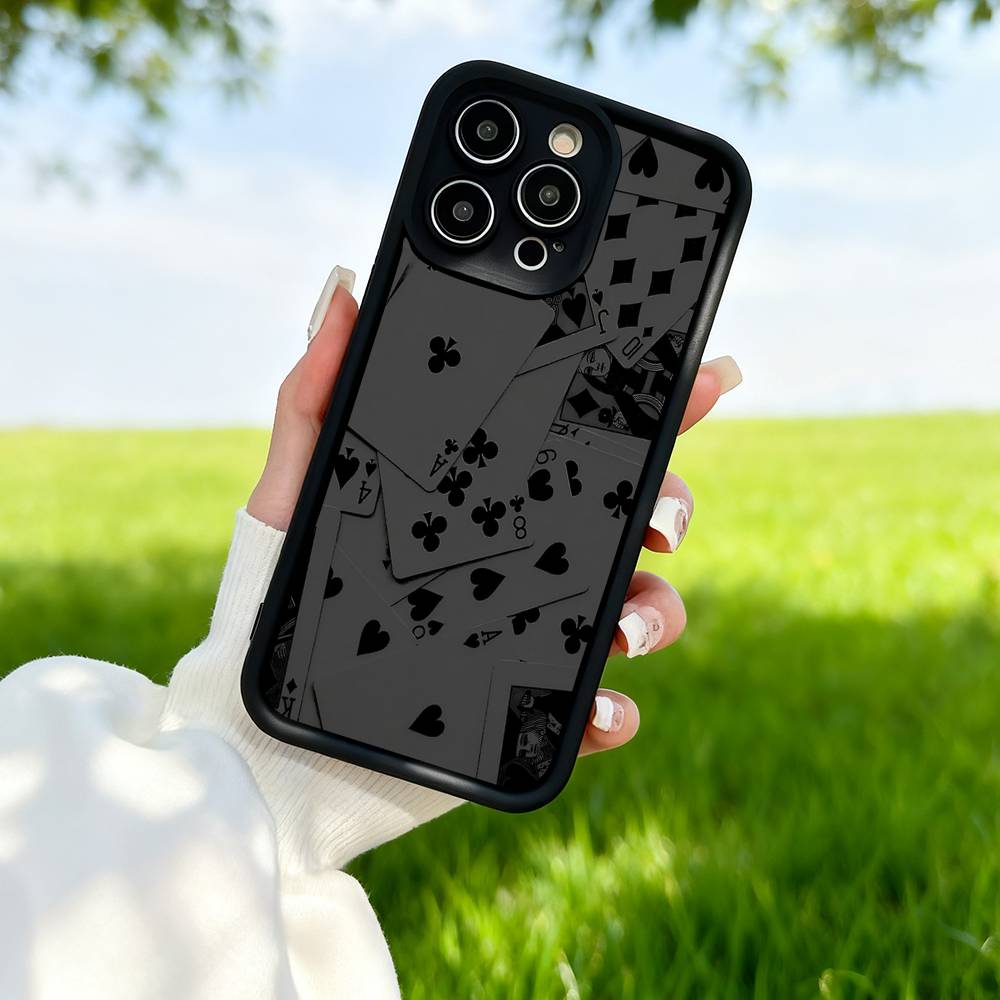 Playing Cards Silicone Soft Phone Case For IPhone 17 16 15 14 13 12 11 Pro Max Plus 16E Shockproof Back Cover
