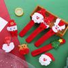 Festive Snap Bracelet Christmas Light Up Wristband Plush Santa Sleigh Kids Gift Holiday Party Favor Cartoon Toy