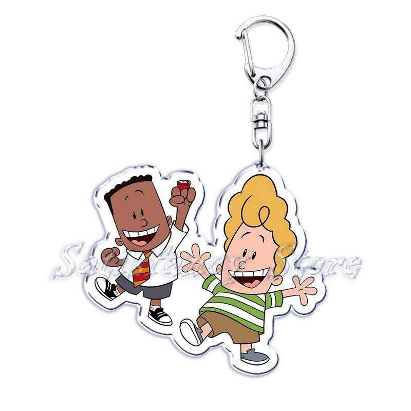 Schattige Captain Underpants Sleutelhangers Ring voor Accessoires Tas Hond Man Professor George Harold Hanger Sleutelhanger Sieraden Fans Cadeaus white