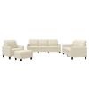 Vidaxl 4-Seater Sofa With Cushions, Cream, Faux Leather