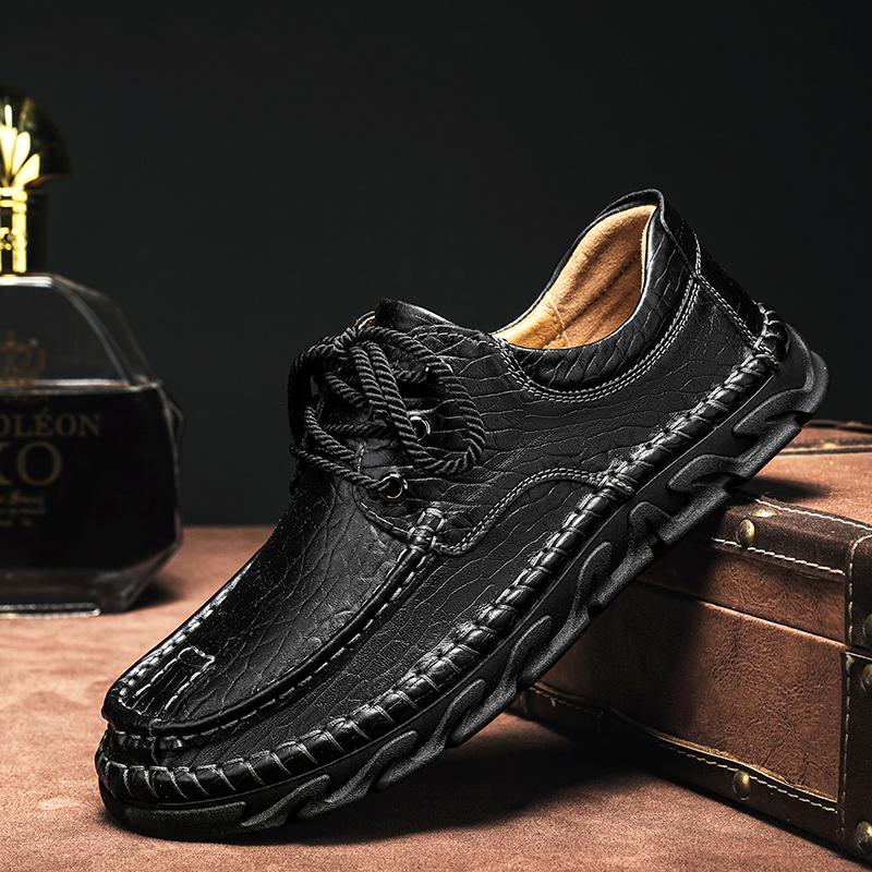 Luxury Brand Men Hiking Shoes High Quality Genuine Leather Shoes Handmade Man Casual Shoes Non-Slip Leisure Men Treking Footwear