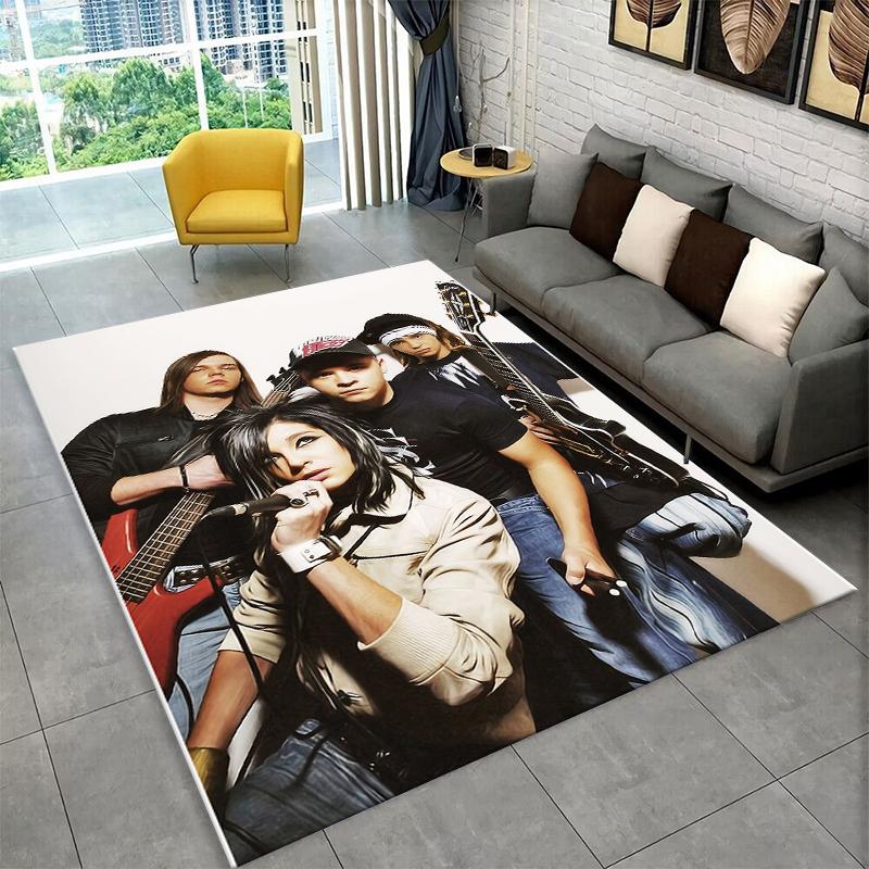 Tappeto Rock Band Tokio Hotel Bill Kaulitz per Camera da Letto Soggiorno Divano Sala Giochi Zerbino Decorazione Casa, Tappeto Area Bambini Antiscivolo