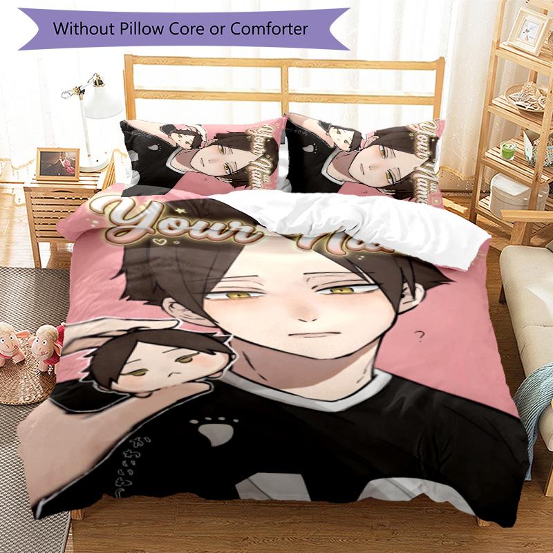 3pcs Rintaro Suna Cover Set - Personalized Name, HD Printed Bedding with 1 Cover and 2 Pillowcases - Perfect for Home Decor, Easy Care